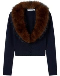 Self-Portrait - Faux Fur Knit Cardigan - Lyst
