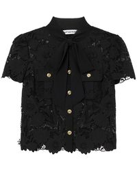 Self-Portrait - Lace Tie Neck Top - Lyst