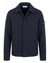 Stone Island - Felted Rws Wool Cardigan - Lyst