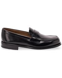Prada - Brushed Leather Loafers - Lyst