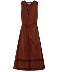 Twinset - Long Dress With Macrame And Belt - Lyst