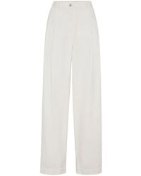 Brunello Cucinelli - High-Waisted Straight-Leg Trousers - Lyst