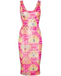 Versace - `Organzino Heart Couture` Print Mini Dress - Lyst