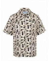Prada - Striped Cotton And Silk 'Bowling' Shirt - Lyst
