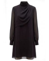 Valentino Garavani - Draped High Neck Silk Mini Dress - Lyst