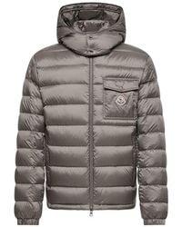 Moncler - Piumino Verith Grigio Satinato Trapuntato Con Tasca Sul Petto - Lyst