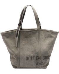 Golden Goose - '24.7 Ew' Canvas Shopping Bag With Print - Lyst