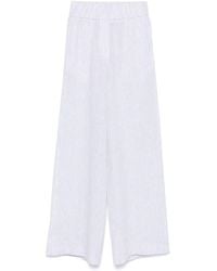 Peserico - High-Waisted Linen Pants With Relaxed Fit - Lyst