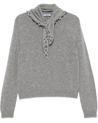 Prada - Crystal-Embellished Cashmere Sweater - Lyst