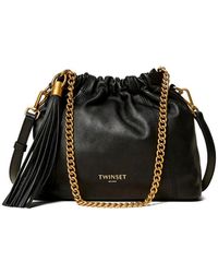 Twinset - Leather Shoulder Bag With Ruching - Lyst
