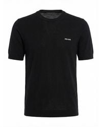 Prada - Cotton Round Neck - Lyst