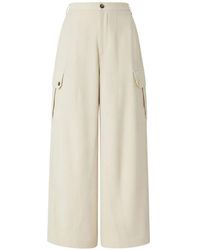 Pinko - Neutral Rosalin Wide-Leg Cropped Tapered Pants - Lyst