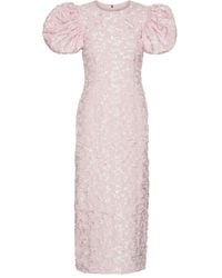ROTATE BIRGER CHRISTENSEN - Jacquard Midi Puffy Dress - Lyst
