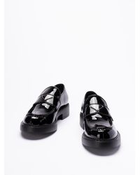 Prada - `Chocolate` Patent Leather Loafers - Lyst