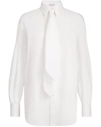 Brunello Cucinelli - Shirt With Tie And Monili - Lyst