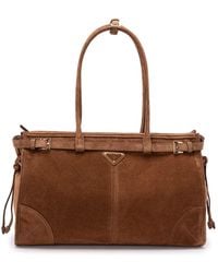 Prada - Bonnie' Large Suede Handbag - Lyst