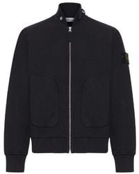 Stone Island - Mesh Stitch Organic Cotton Fleece Sweatshirt - Lyst