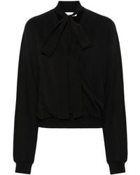Blumarine - V-Neck Sweatshirt With Bow Detail - Lyst