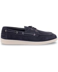Prada - Suede Boat Shoes - Lyst
