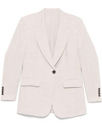 Brunello Cucinelli - Linen Single-Breasted Jacket - Lyst