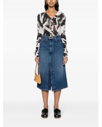 Twin Set - Denim Skirt With Belt - Lyst