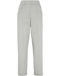 Brunello Cucinelli - Lightweight Baggy Pants With Shiny Tab - Lyst