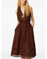Twinset - Long Dress With Macrame And Belt - Lyst