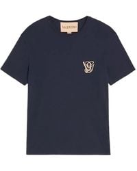 Valentino Garavani - Embroidered 'Vg' T-Shirt - Lyst