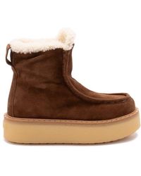 Prada - Suede Booties - Lyst