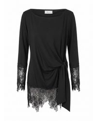 Blumarine - Jersey Tunic With Lace Ruffles - Lyst