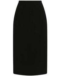 Dolce & Gabbana - Dolce & Gabbana Double Wool Crêpe Skirt - Lyst