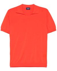 Drumohr - V-Neck Polo With Logo - Lyst
