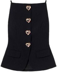 Self-Portrait - Wool Crepe Top - Lyst