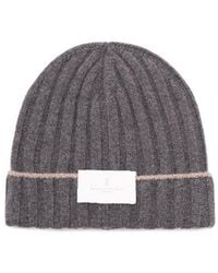 Brunello Cucinelli - Cashmere Rib Knit Beanie - Lyst