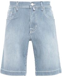 Jacob Cohen - Striped Cotton Denim Shorts - Lyst