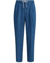 Brunello Cucinelli - Lightweight Jeans With Drawstring And Double Pleats - Lyst