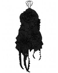 Blumarine - Taffeta Dress With 3D Roses - Lyst