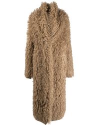 Brunello Cucinelli Fluffy Button-front Coat - Brown