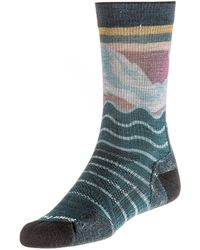 Smartwool Light Front Range Print Crew Wandersocken - Grün