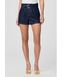 PAIGE Pleated Carly Shorts - Blue