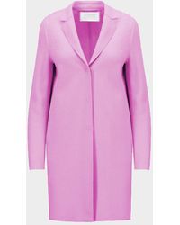 Harris Wharf London Cocoon Coat In Light Pressed Wool - Pink