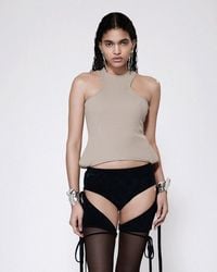 SRVC Studio - Modified Rib Tank Taupe - Lyst