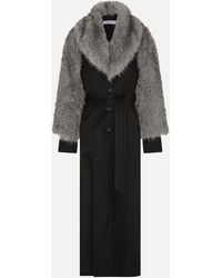 SRVC Studio - Raven Coat With Detachable Faux Fur - Lyst