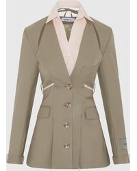 SRVC Studio - Serpentine Tailored Jacket Burnt Sage - Lyst