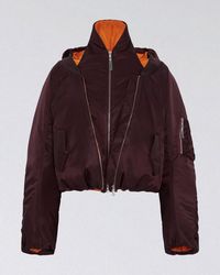 SRVC Studio - Halter Bomber Jacket Bordeaux - Lyst