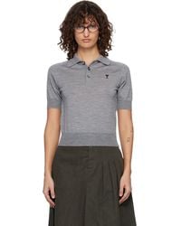 Ami Paris - Wool Short Sleeves Ami De Coeur Polo - Lyst