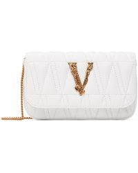 Versace - Mini sac à bandoulière virtus blanc - Lyst
