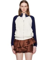 ShuShu/Tong - Off- & Color-Block Raglan Sleeve Knit Cardigan - Lyst