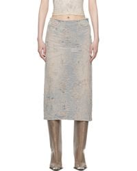 DIESEL - De-Pra-Fsf Denim Midi Skirt - Lyst