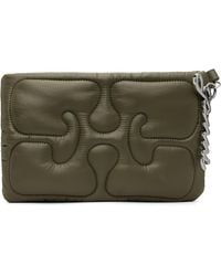 Ganni - Khaki Quilted Re-Tech Pouch - Lyst